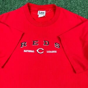 Vintage Lee Sport Cincinnati Reds MLB Embroidered T-Shirt Medium Red Sports Y2K